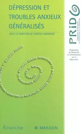 Couverture du produit · Dépression et troubles anxieux généralisés