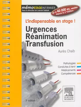 Couverture du produit · Urgences-Réanimation-Transfusion: L'indispensable en stage