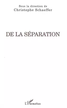 Couverture du produit · De la séparation