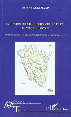 Couverture du produit · La gestion durable des ressources en eau en milieu agricole