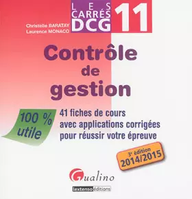 Couverture du produit · Carres Dcg 11 - Contrôle de gestion