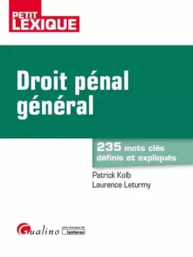 Couverture du produit · DROIT PENAL GENERAL 2EME EDITION