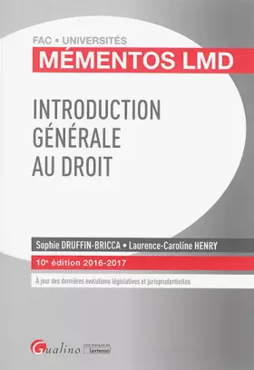 Couverture du produit · Introduction générale au droit