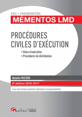 Couverture du produit · Procédures civiles d'exécution