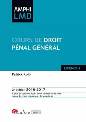 Couverture du produit · Cours de droit pénal général