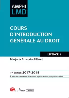 Couverture du produit · Cours d'introduction générale au droit