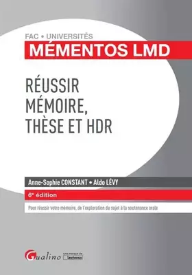 Couverture du produit · Réussir mémoire, thèse et HDR