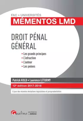 Couverture du produit · Droit pénal général
