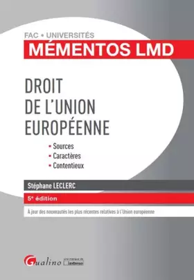 Couverture du produit · Droit de l'Union européenne