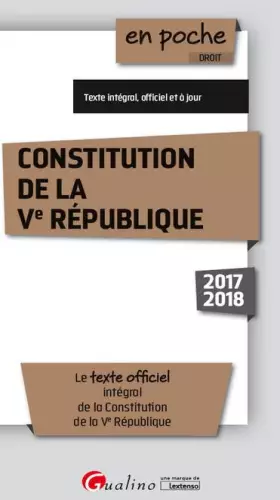 Couverture du produit · Constitution de la Ve République