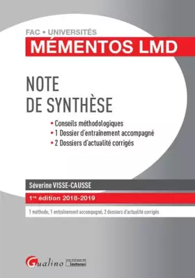 Couverture du produit · Note de synthèse
