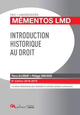 Couverture du produit · Introduction historique au droit