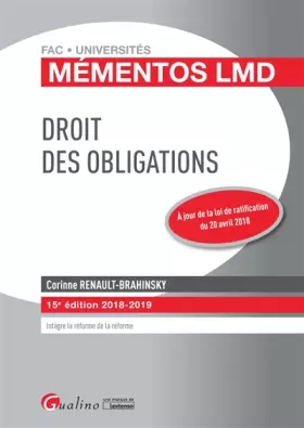 Couverture du produit · Droit des obligations