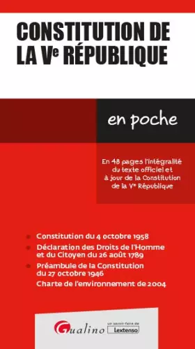 Couverture du produit · Constitution de la Ve République