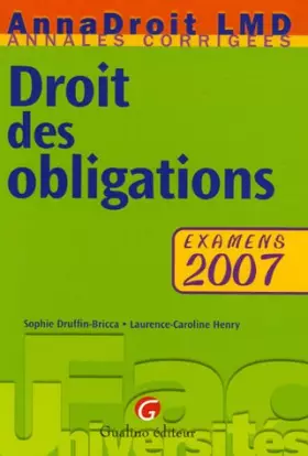 Couverture du produit · Droit des obligations : Examens