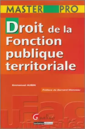 Couverture du produit · Droit de la Fonction publique territoriale