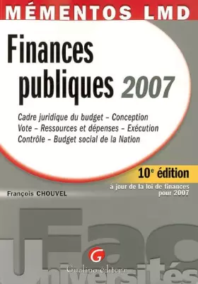 Couverture du produit · Finances publiques 2007