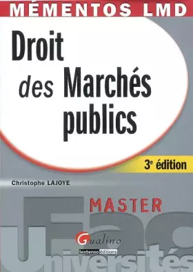 Couverture du produit · Droit des Marchés publics