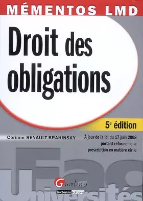 Couverture du produit · Droit des obligations