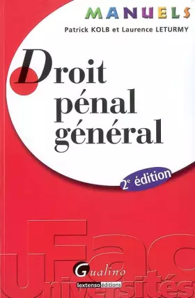 Couverture du produit · Droit pénal général