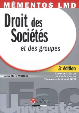 Couverture du produit · Droit des sociétés et des groupes