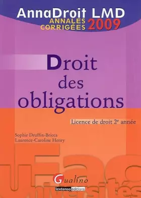 Couverture du produit · Droit des obligations : Annales corrigées
