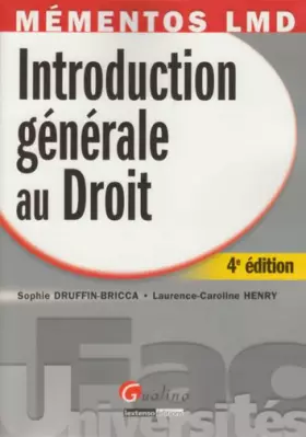 Couverture du produit · Introduction générale au droit