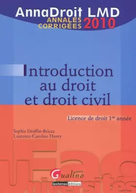 Couverture du produit · Introduction au droit civil : Annales corrigées