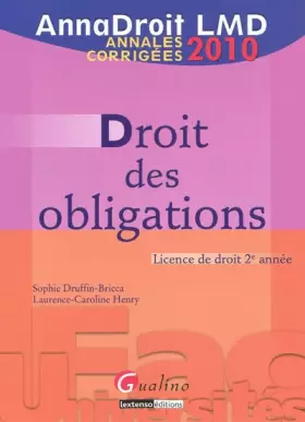 Couverture du produit · Droit des obligations : Annales corrigées