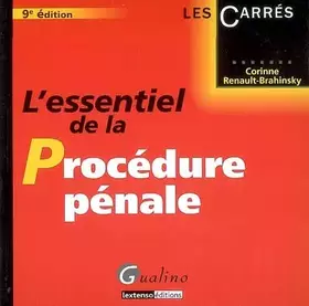 Couverture du produit · L'essentiel de la procédure pénale