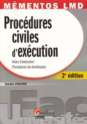 Couverture du produit · Procédures civiles d'exécution