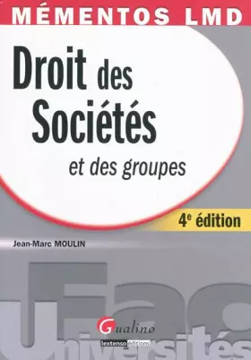 Couverture du produit · Droit des sociétés et des groupes