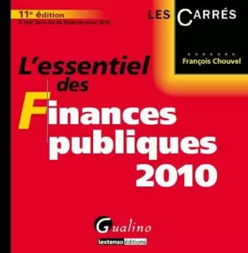 Couverture du produit · L'essentiel des finances publiques 2010