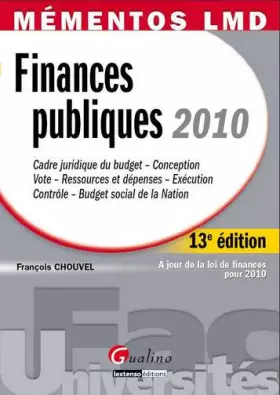 Couverture du produit · Finances publiques 2010