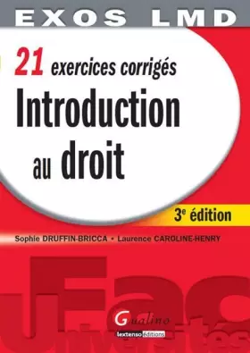 Couverture du produit · Introduction au droit : 21 exercices corrigés