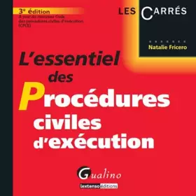 Couverture du produit · L'essentiel des procédures civiles d'éxécution