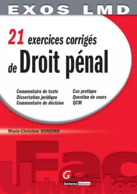 Couverture du produit · 21 exercices corrigés de Droit pénal