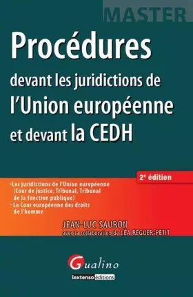 Couverture du produit · Procédures devant les juridictions de l'Union européenne et devant la CEDH