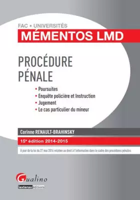 Couverture du produit · Mémentos LMD - Procédure pénale