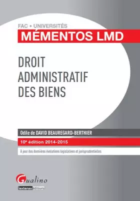 Couverture du produit · Droit administratif des biens, 10ème Ed
