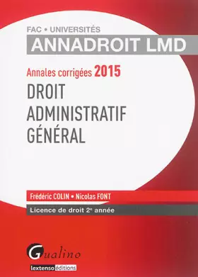 Couverture du produit · Droit administratif général 2015
