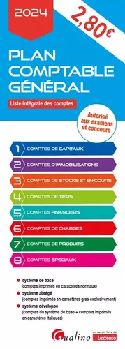 Couverture du produit · Plan comptable général: Liste intégrale des comptes - Autorisé aux examens et concours (2024)