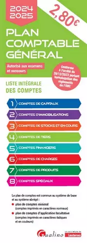 Couverture du produit · Plan comptable général - 2024: Liste intégrale des comptes - Autorisé aux examens et concours