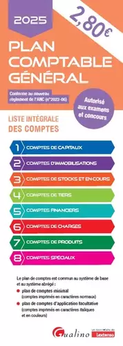 Couverture du produit · Plan comptable général - 2025: Liste intégrale des comptes - Autorisé aux examens et concours