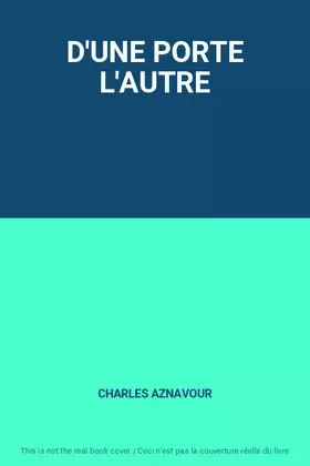 Couverture du produit · D'UNE PORTE L'AUTRE