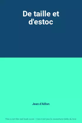 Couverture du produit · De taille et d'estoc