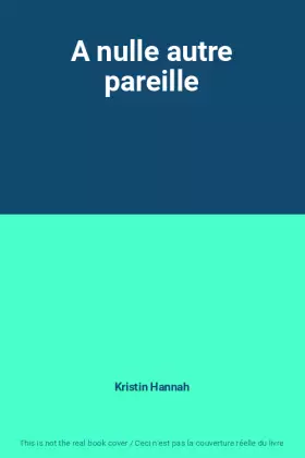 Couverture du produit · A nulle autre pareille