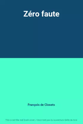Couverture du produit · Zéro faute