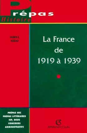 Couverture du produit · La France de 1919 à 1939