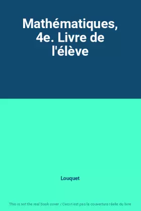 Couverture du produit · Mathématiques, 4e. Livre de l'élève